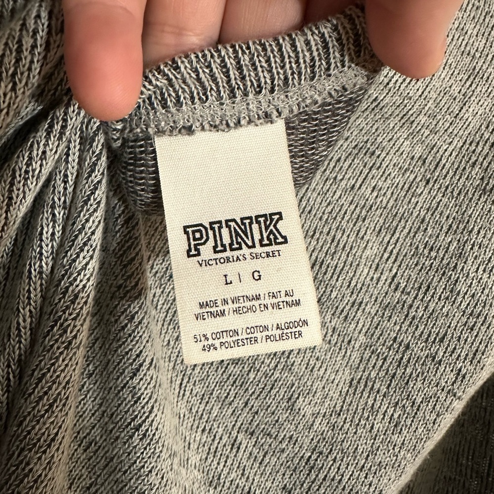 VS PiNK Gray Knit Sweater with Rhinestone Skull Design - Picture 4 of 4